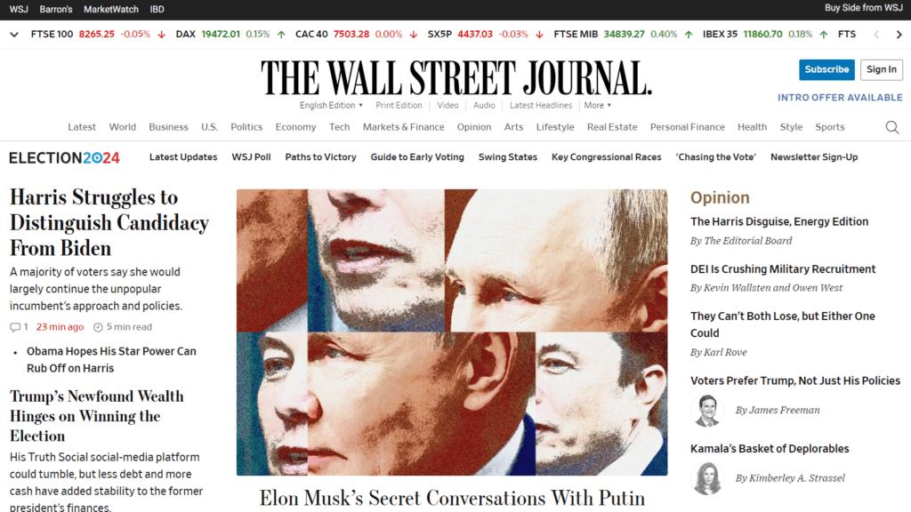 Scrape Wall Street Journal Data Scraper